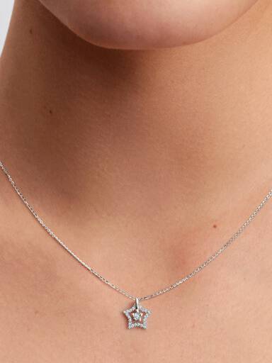 Pandora Talisman Sterling Silver Lab-Grown Diamond Star Pendant Necklace
