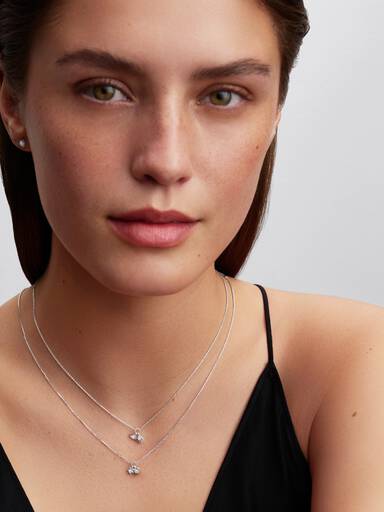 Pandora Talisman Sterling Silver Lab-Grown Diamond Heart & Star Dangle Pendant Necklace - Image 4