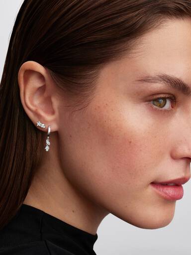 Pandora Talisman Sterling Silver Lab-Grown Diamond Evil Eye & Hamsa Hand Dangle Earrings - Image 4
