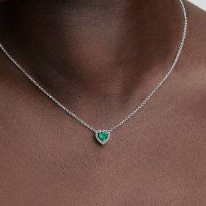 Elevated Green Heart Necklace