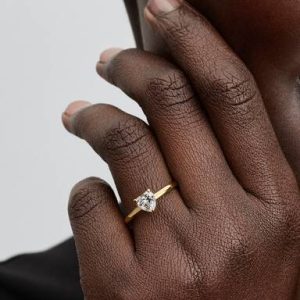 Sparkling Clear Heart Solitaire Ring