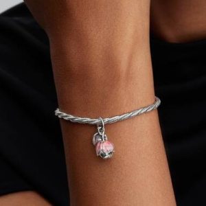 Two-Tone Blooming Flower Dangle Charm