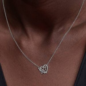 Entwined Heart & Butterfly Pendant Necklace