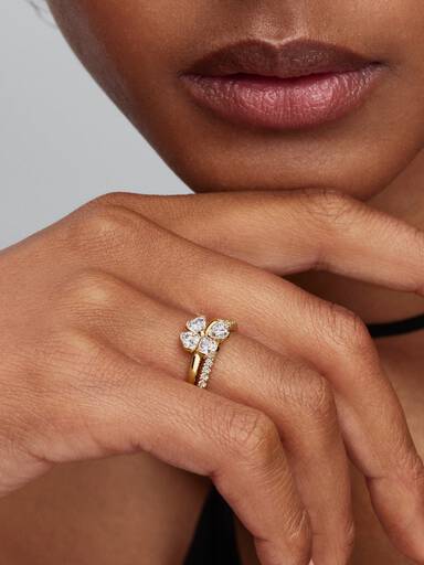Sparkling Lucky Clover Splittable Ring