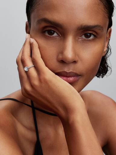 Elevated White Heart Ring - Image 3