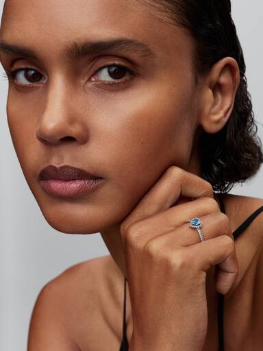 Elevated Light Blue Heart Ring - Image 3