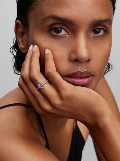 Elevated Light Purple Heart Ring - Image 3