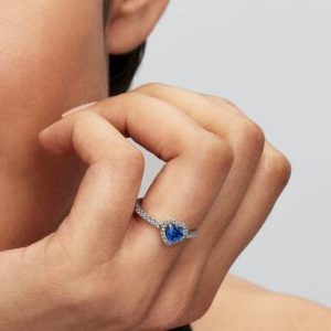 Elevated Princess Blue Heart Ring