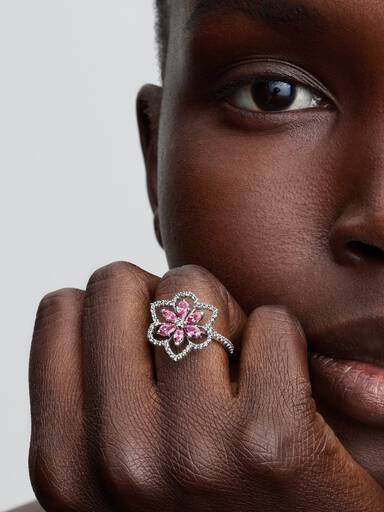 Double Flower Cocktail Ring