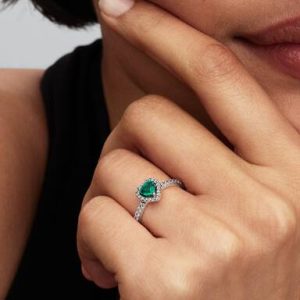Elevated Royal Green Heart Ring