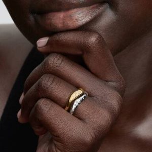 Organically Shaped Two-Tone Stacking Rings