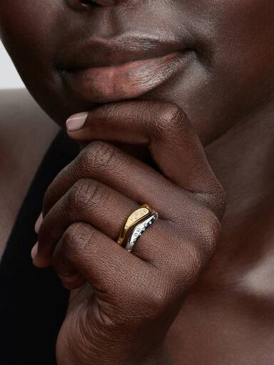 Organically Shaped Two-Tone Stacking Rings