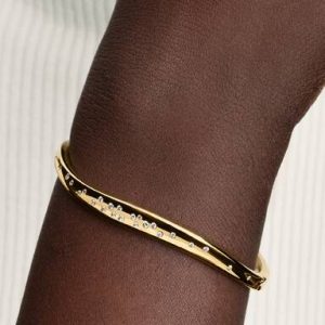 Organically Shaped Stone-Set Bangle