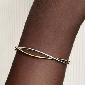 Entwined Two-Tone Open Bangle