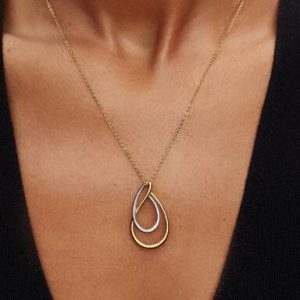 Two-Tone Double Pendant Necklace