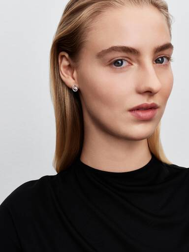 Organically Shaped Oval & Treated Freshwater Cultured Pearl Stud Earrings - Image 3