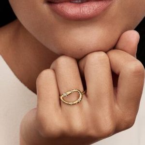 Organically Shaped Stone-Set Statement Ring