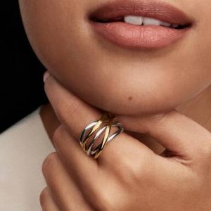 Two-Tone Entwined Band Ring