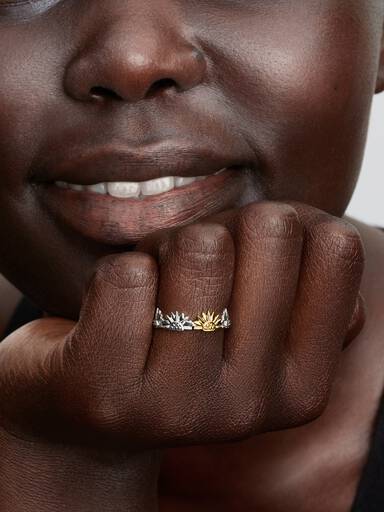 Sunflower Two-Tone Band Ring
