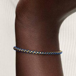 Blue Cord Box Chain Bracelet