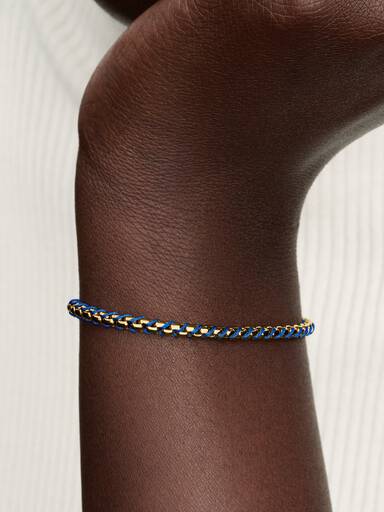 Blue Cord Box Chain Bracelet
