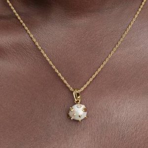 Treated Freshwater Cultured Baroque Pearl Pufferfish Dangle Charm