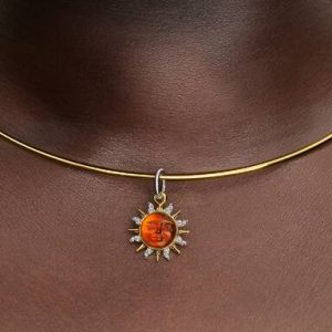 Swirling Sun Two-Tone Dangle Charm