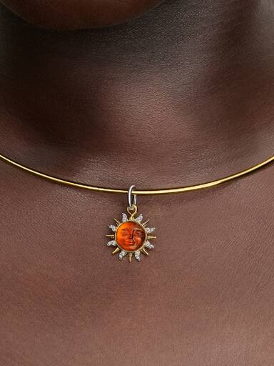 Swirling Sun Two-Tone Dangle Charm