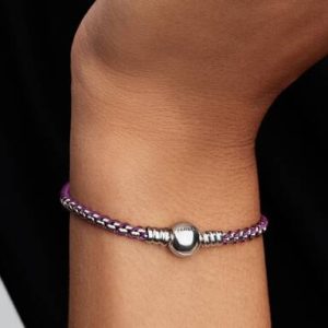 Purple Cord Box Chain Bracelet
