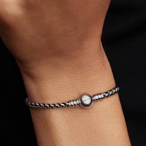 Black Cord Box Chain Bracelet