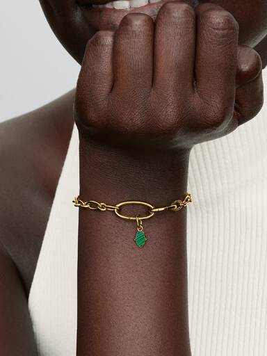 Green Hamsa Hand Mini Dangle Charm