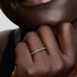 Sparkling Blue Half-Eternity Band Ring