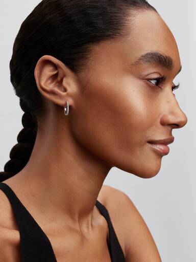 Sparkling Mini Hoop Earrings - Image 3