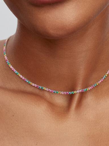 Rainbow Tennis Necklace