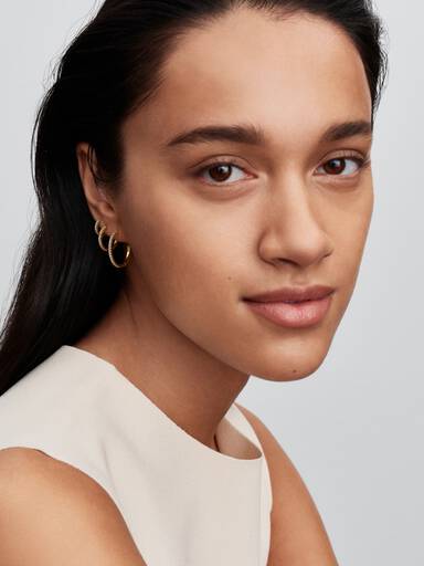Sparkling Mini Hoop Earrings - Image 4