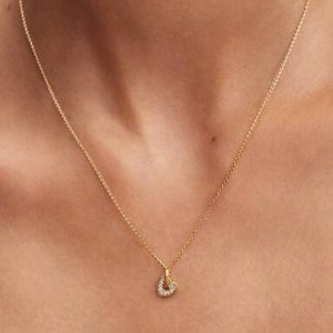 Pandora Talisman 14k Gold Lab-grown Diamond Pavé Heart Pendant Necklace