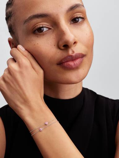 Pandora Era Bezel Sterling Silver Pink Lab-grown Diamond Chain Bracelet - Image 3