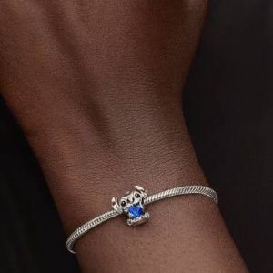 Disney Stitch Blue Heart Charm
