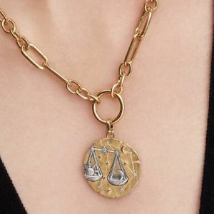 Libra Zodiac Oversized Medallion Charm