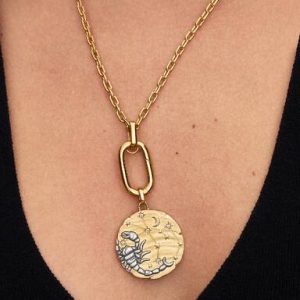 Scorpio Zodiac Oversized Medallion Charm