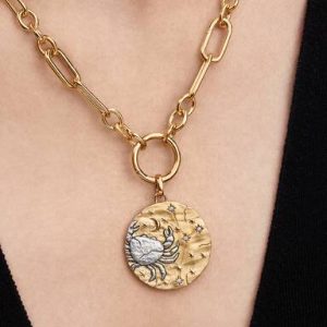 Cancer Zodiac Oversized Medallion Charm