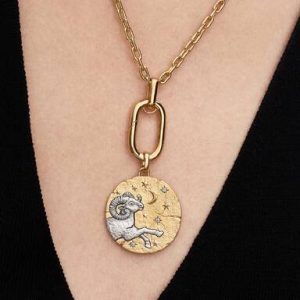 Aries Zodiac Oversized Medallion Charm