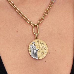 Virgo Zodiac Oversized Medallion Charm