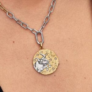 Taurus Zodiac Oversized Medallion Charm