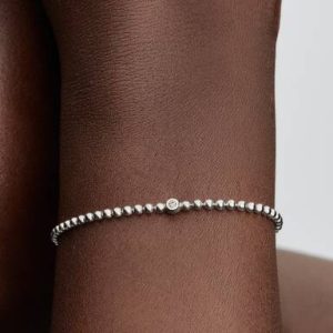 Beads & Sparkling Stone Bracelet