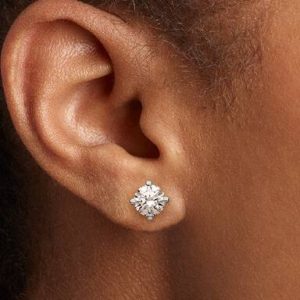 Pandora Era 14k White Gold Lab-grown Diamond Earrings