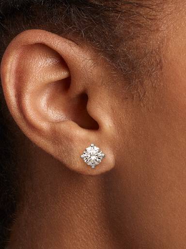 Pandora Era 14k White Gold Lab-grown Diamond Earrings