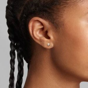 Pandora Era Bezel 14k Gold Lab-grown Diamond Earrings