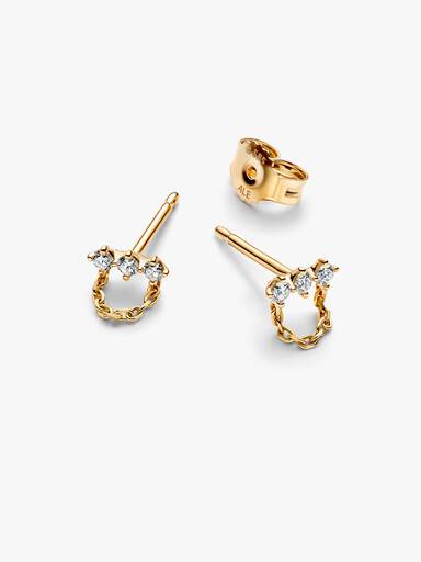 Pandora Era Lab-Grown Diamond Trio Chain Stud Earrings - Image 4