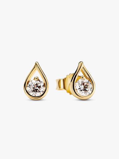 Pandora Infinite Lab-grown Diamond Necklace and Earrings Set 0.75 carat tw 14k Gold - Image 2